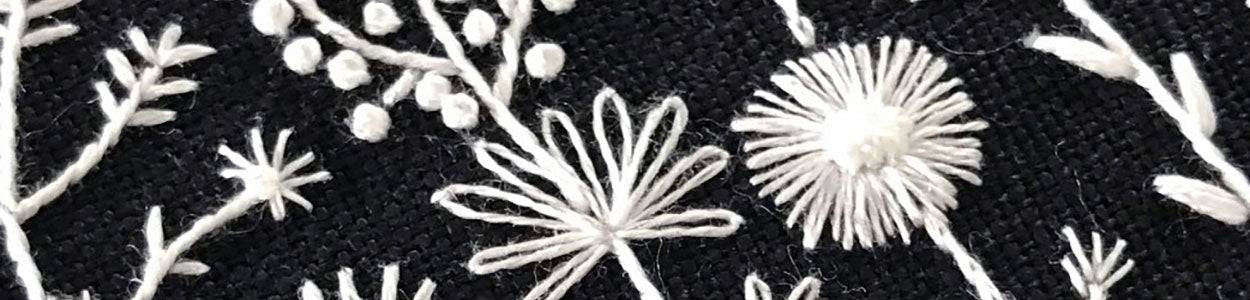 New Black and White Hand Embroidery Arriving This Week - Happy Cactus ...