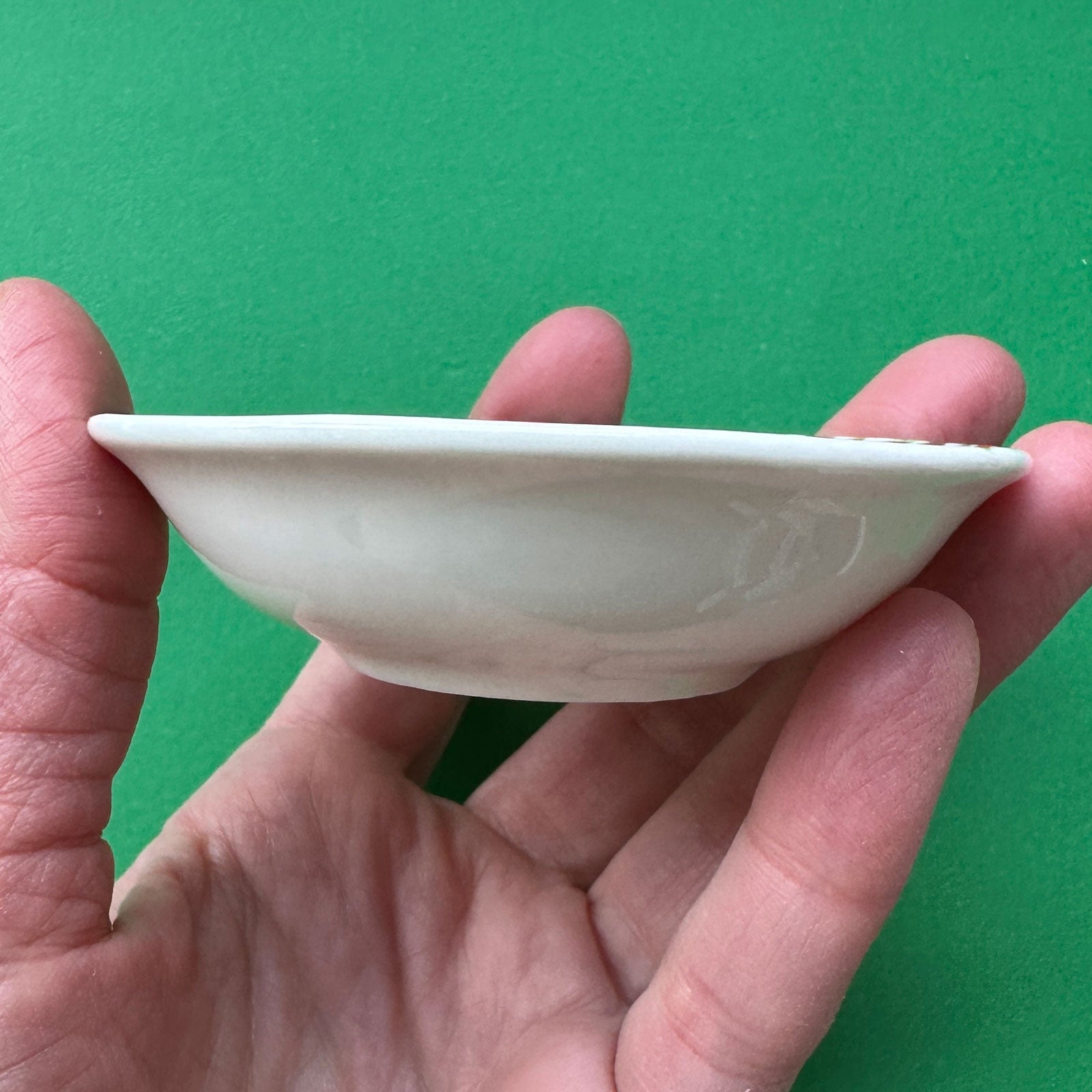 Leaves and Red Berries A - Hand Painted Porcelain Round Bowl