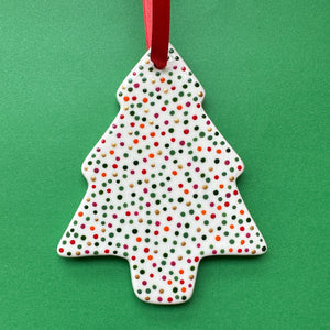 Festive Dot (Green, Gold, Pink, Orange) - Hand Painted Tree Ornament