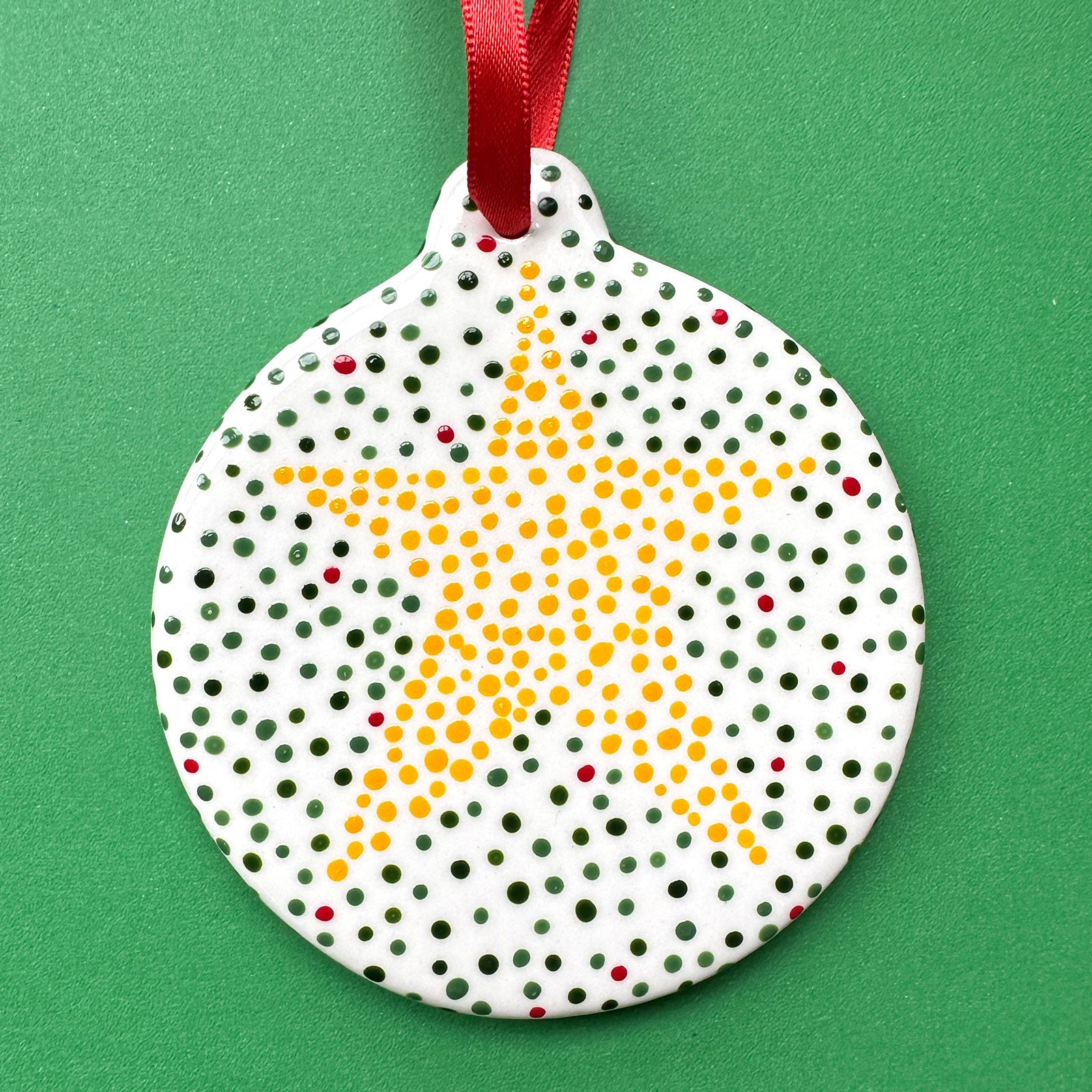 Dotted Star - Hand Painted Round Ornament