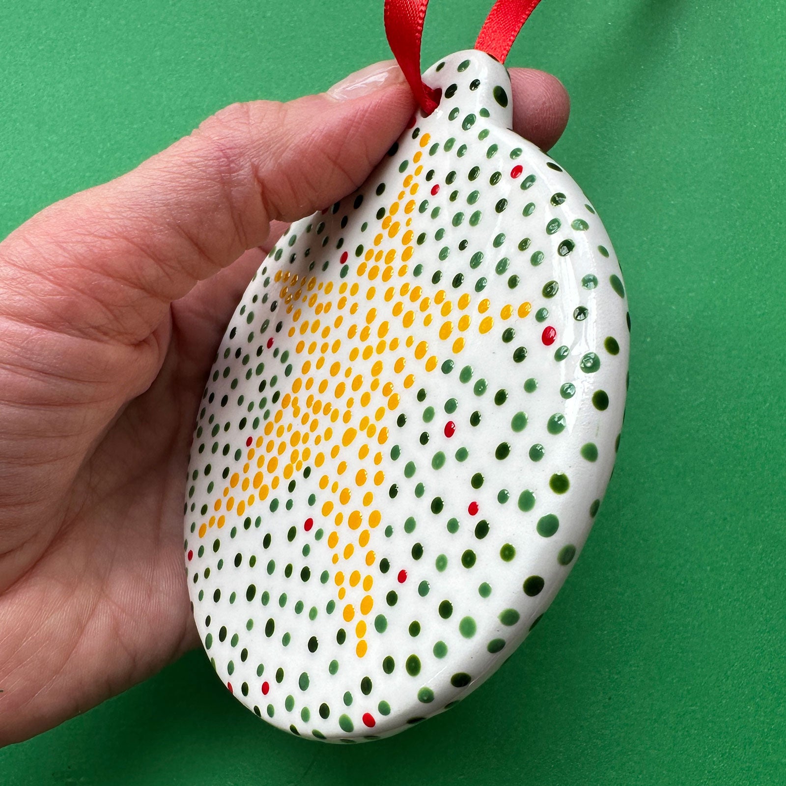 Dotted Star - Hand Painted Round Ornament