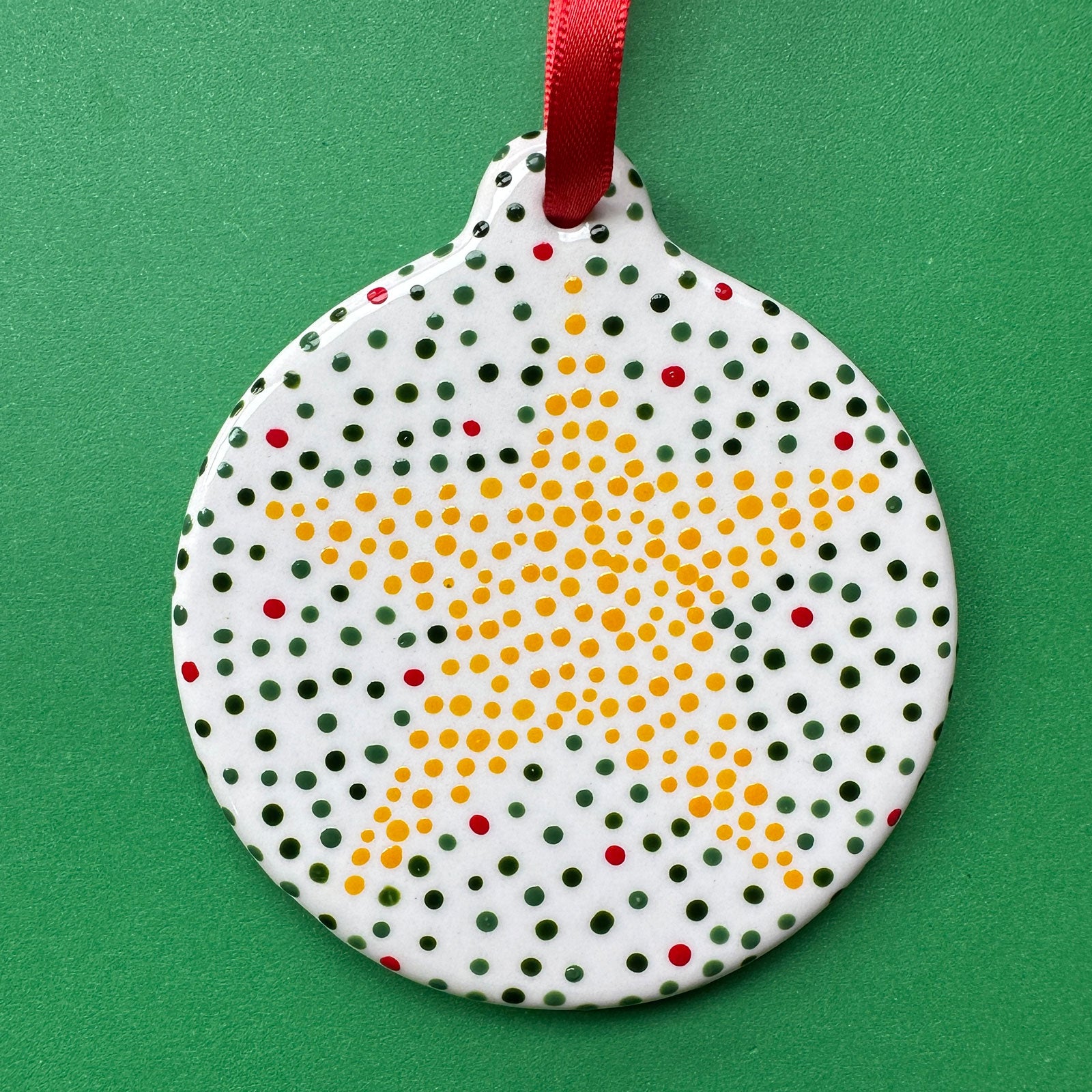 Dotted Star - Hand Painted Round Ornament