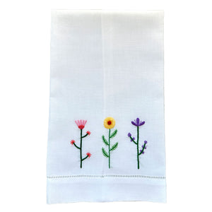 Embroidered Guest Towel - Floral Trio