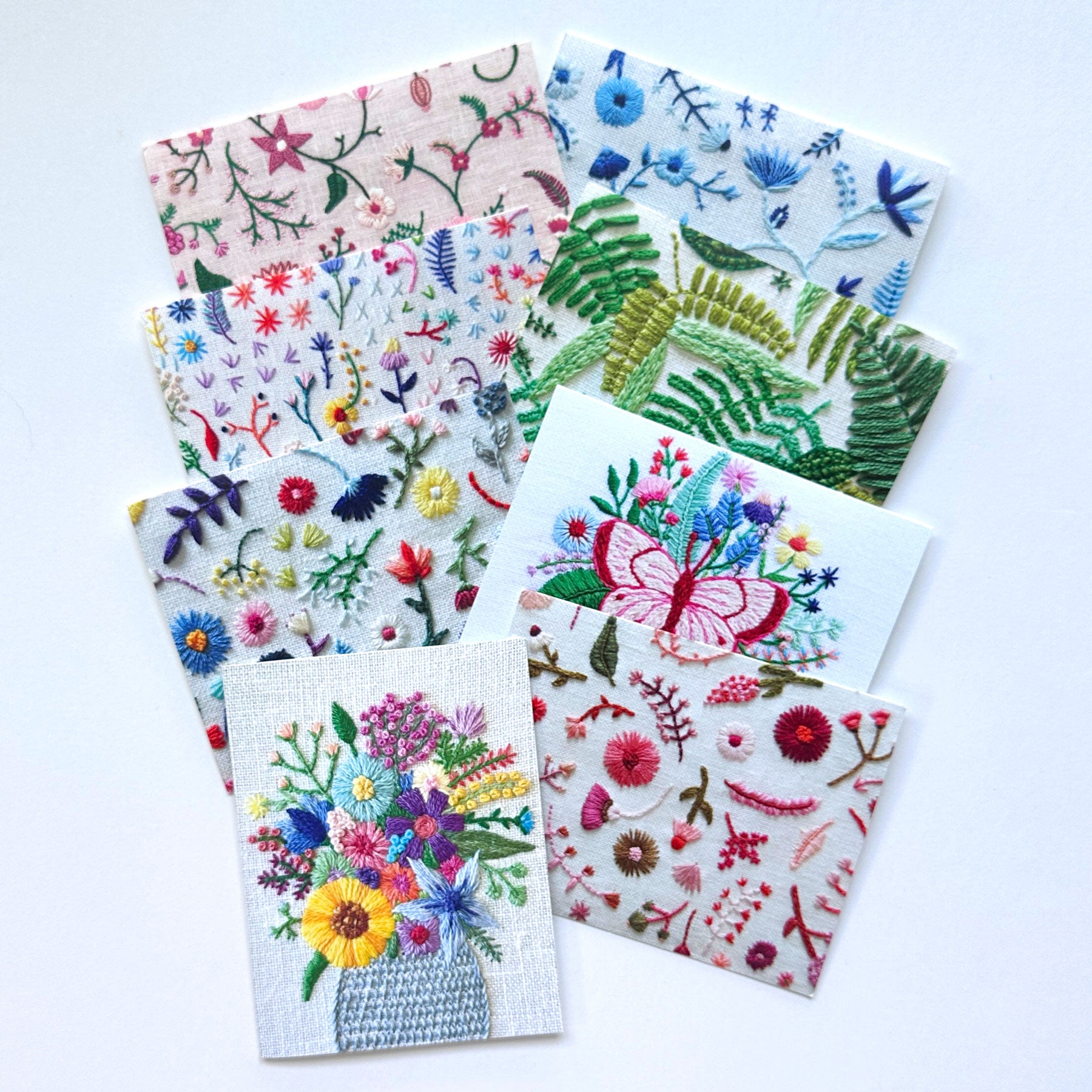 Mixed Set of Hand Embroidered Photo Stationery