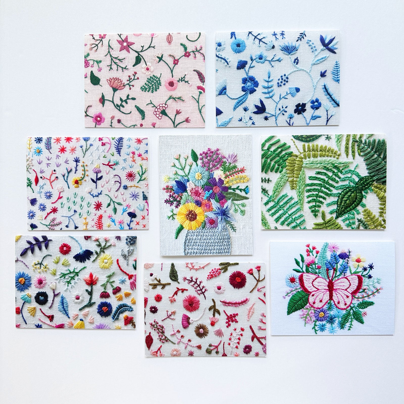 Mixed Set of Hand Embroidered Photo Stationery