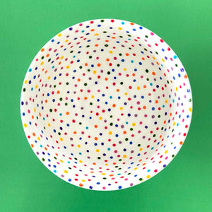 Rainbow Dot 18 - Hand Painted Porcelain Bowl