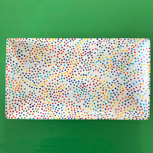 Rainbow Dot 23 - Hand Painted Porcelain Plate