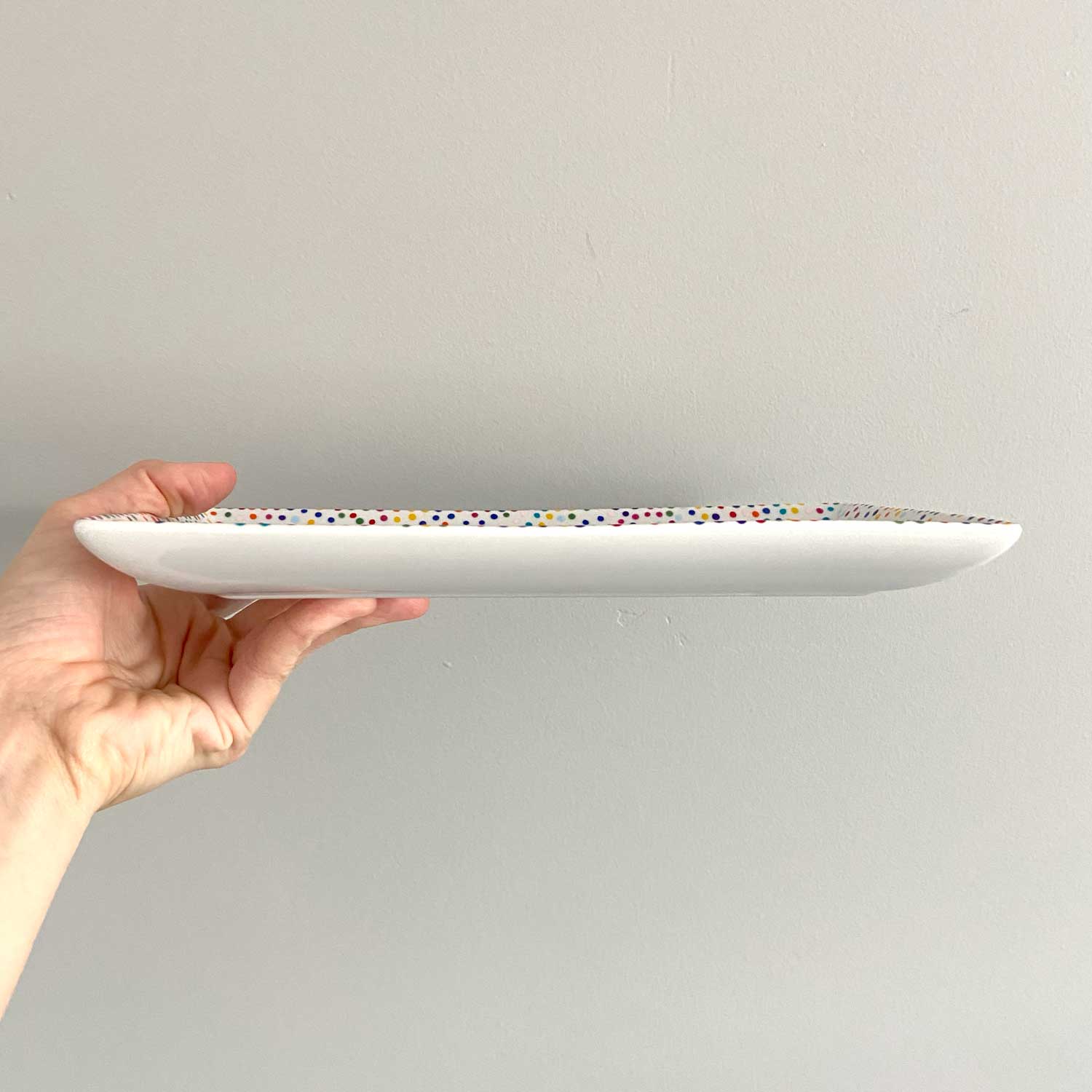 Rainbow Dot 23 - Hand Painted Porcelain Plate