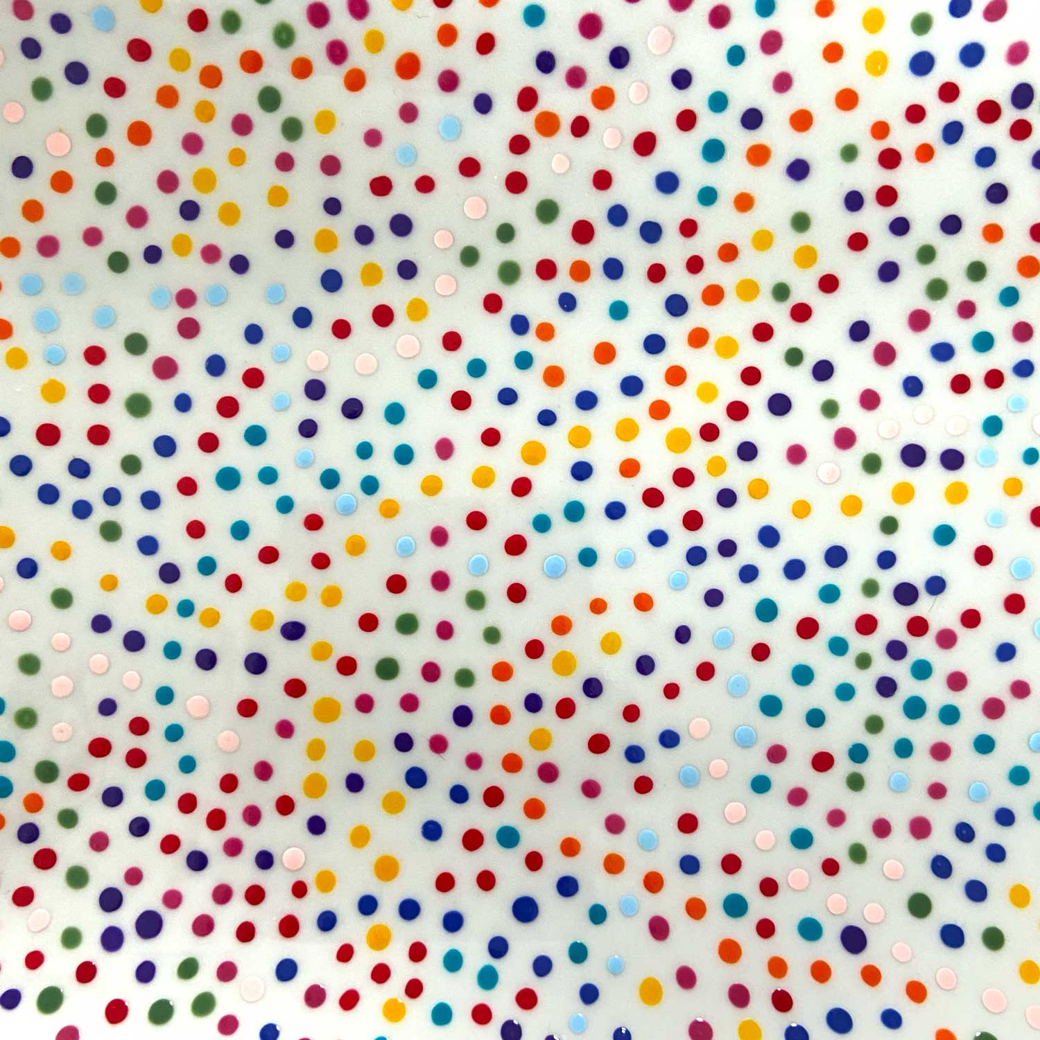 Rainbow Dot 23 - Hand Painted Porcelain Plate