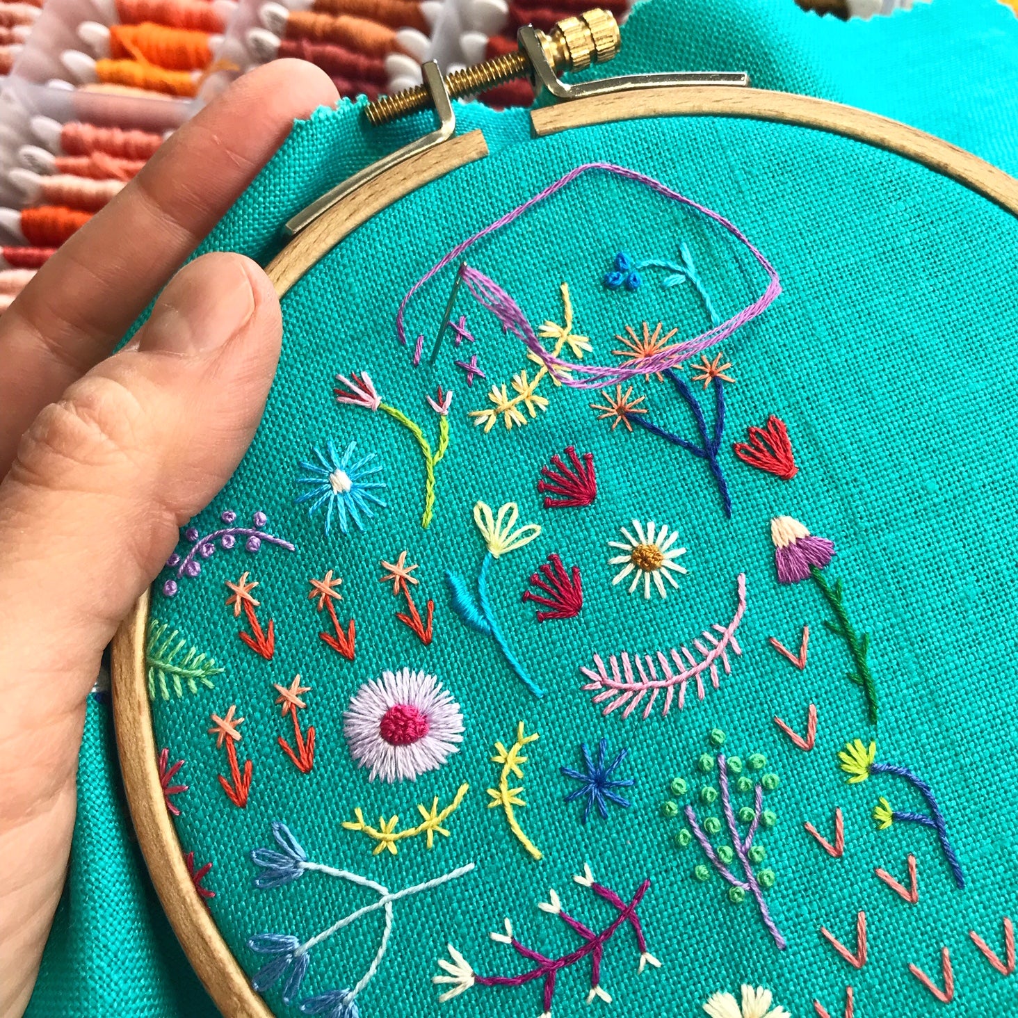 Happy Cactus Designs Hand Embroidered Art • Image and Design Copyright Happy Cactus Designs LLC