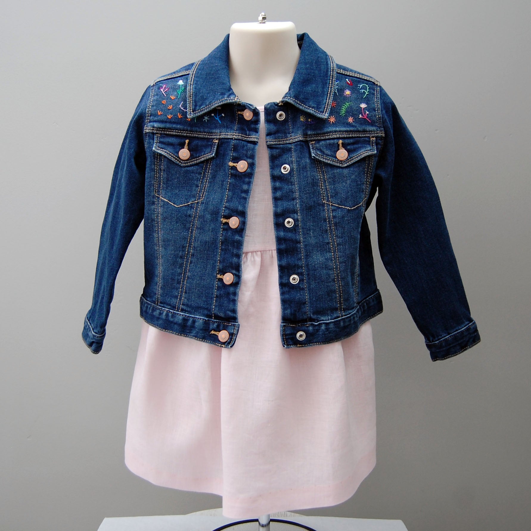 Girl's Embroidered Denim Jacket (Size 4T)