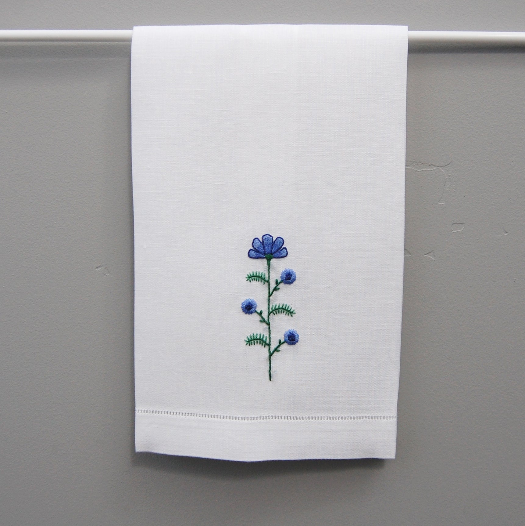 Happy Cactus Designs Hand Embroidered Floral Hand Towel • Image and Design Copyright Happy Cactus Designs LLC
