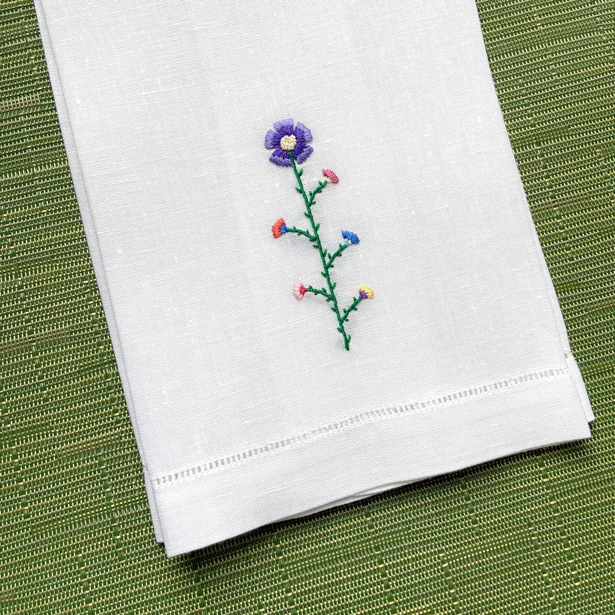 Happy Cactus Designs Hand Embroidered Guest Towel • Image and Design Copyright Happy Cactus Designs LLC