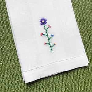 Happy Cactus Designs Hand Embroidered Guest Towel • Image and Design Copyright Happy Cactus Designs LLC