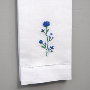 Happy Cactus Designs Hand Embroidered Floral Hand Towel • Image and Design Copyright Happy Cactus Designs LLC
