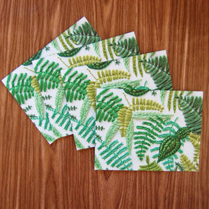 Happy Cactus Designs Hand Embroidered Photo Stationery - Ferns
