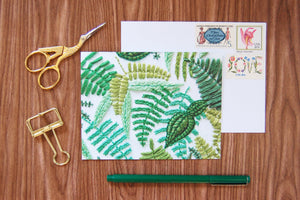 Happy Cactus Designs Hand Embroidered Photo Stationery - Ferns