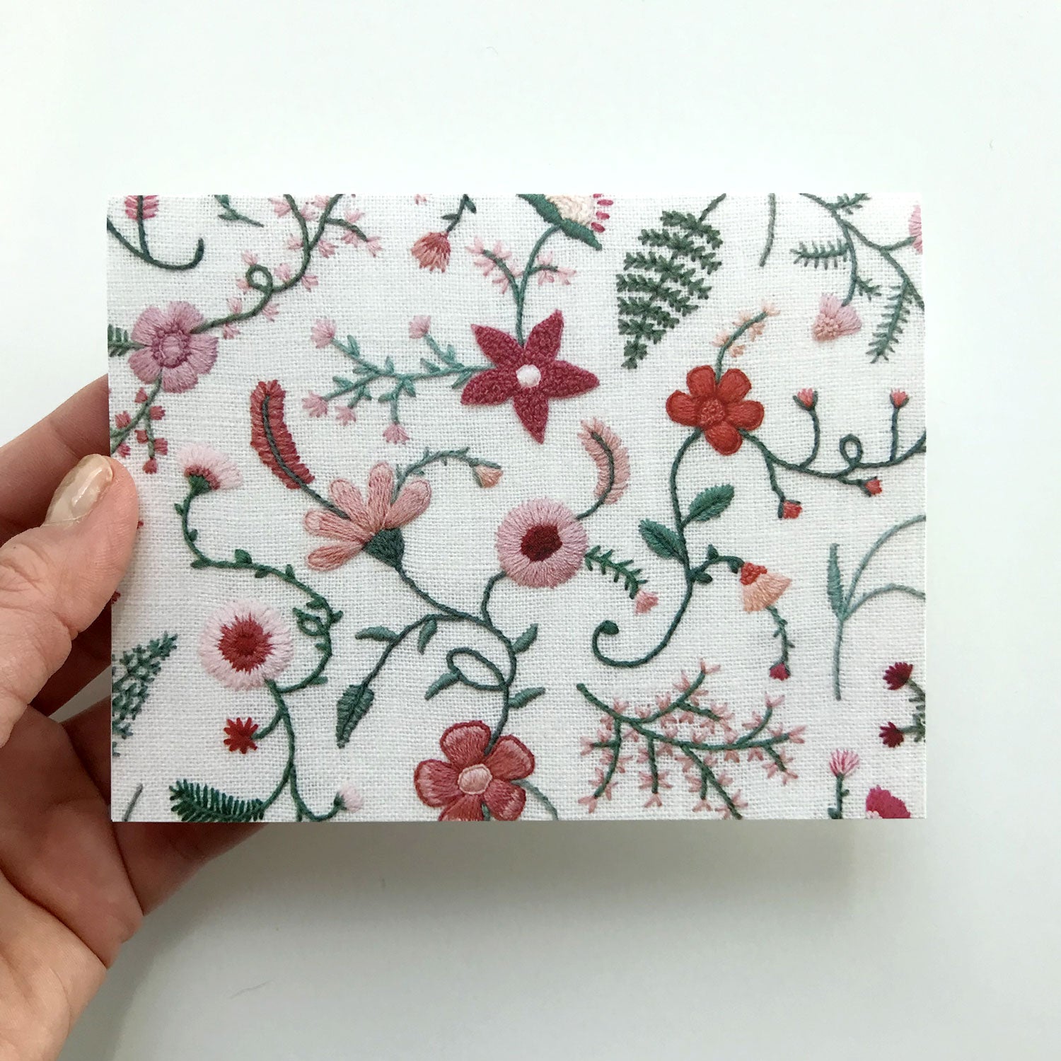 Happy Cactus Designs Hand Embroidered Photo Stationery. Image and design copyright Happy Cactus Designs.