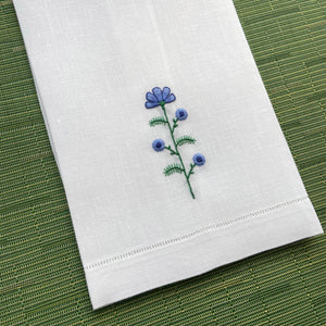 Happy Cactus Designs Hand Embroidered Floral Hand Towel • Image and Design Copyright Happy Cactus Designs LLC