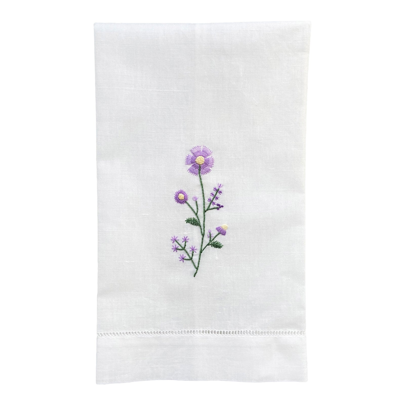 Happy Cactus Designs Hand Embroidered Floral Hand Towel • Image and Design Copyright Happy Cactus Designs LLC