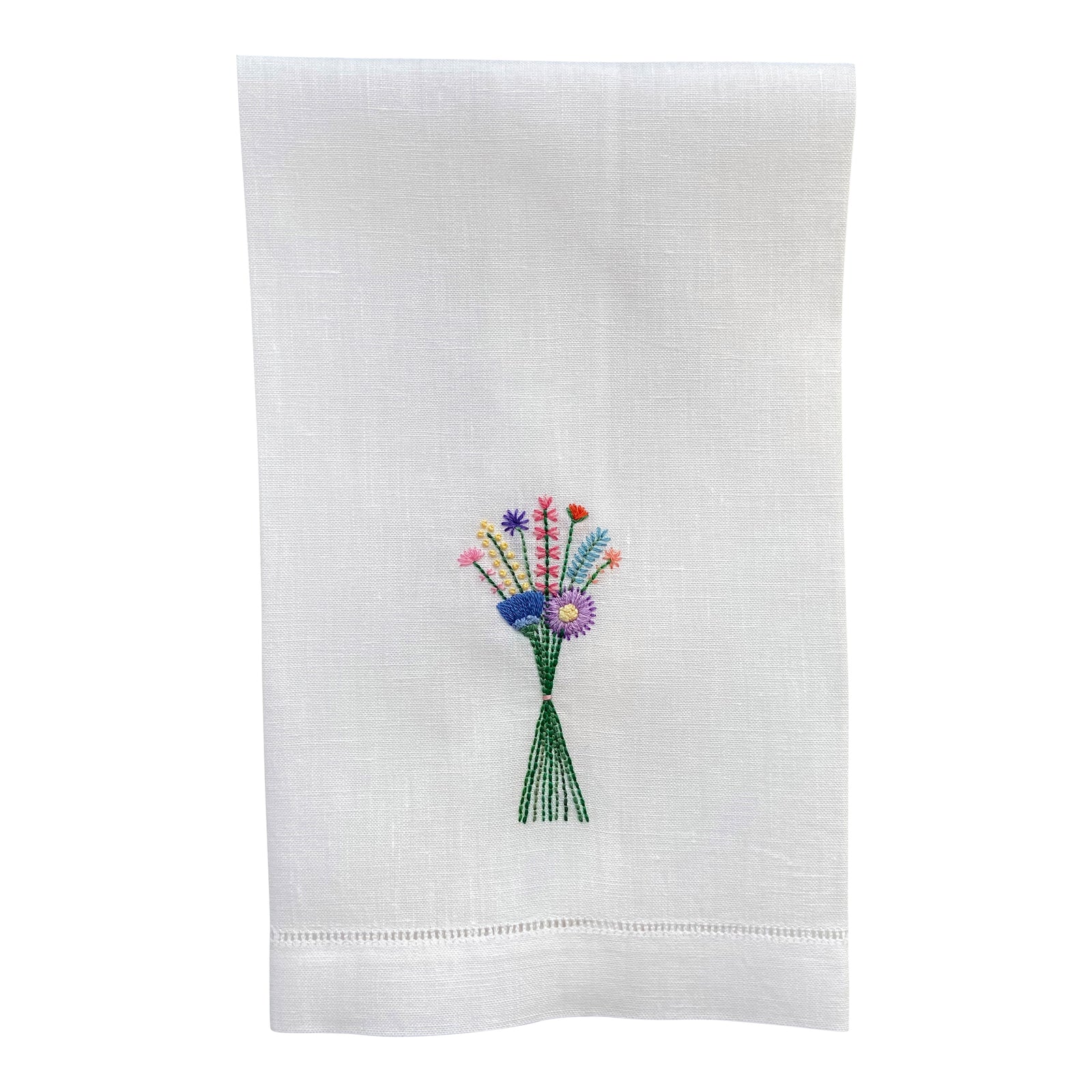 Happy Cactus Designs Hand Embroidered Floral Hand Towel • Image and Design Copyright Happy Cactus Designs LLC