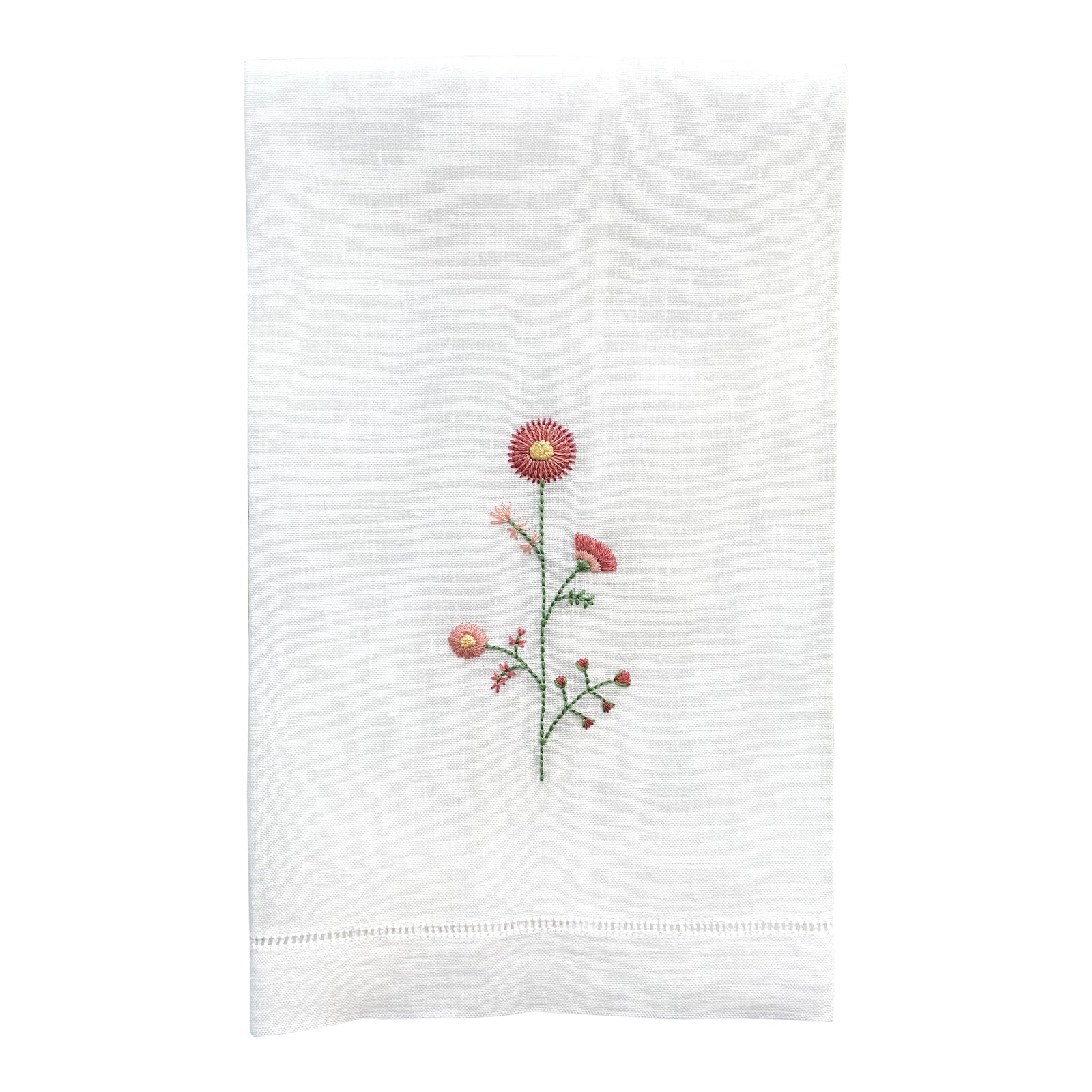 Happy Cactus Designs Hand Embroidered Floral Hand Towel • Image and Design Copyright Happy Cactus Designs LLC