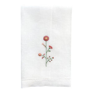 Happy Cactus Designs Hand Embroidered Floral Hand Towel • Image and Design Copyright Happy Cactus Designs LLC