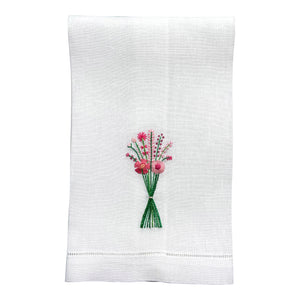 Happy Cactus Designs Hand Embroidered Guest Towel • Image and Design Copyright Happy Cactus Designs