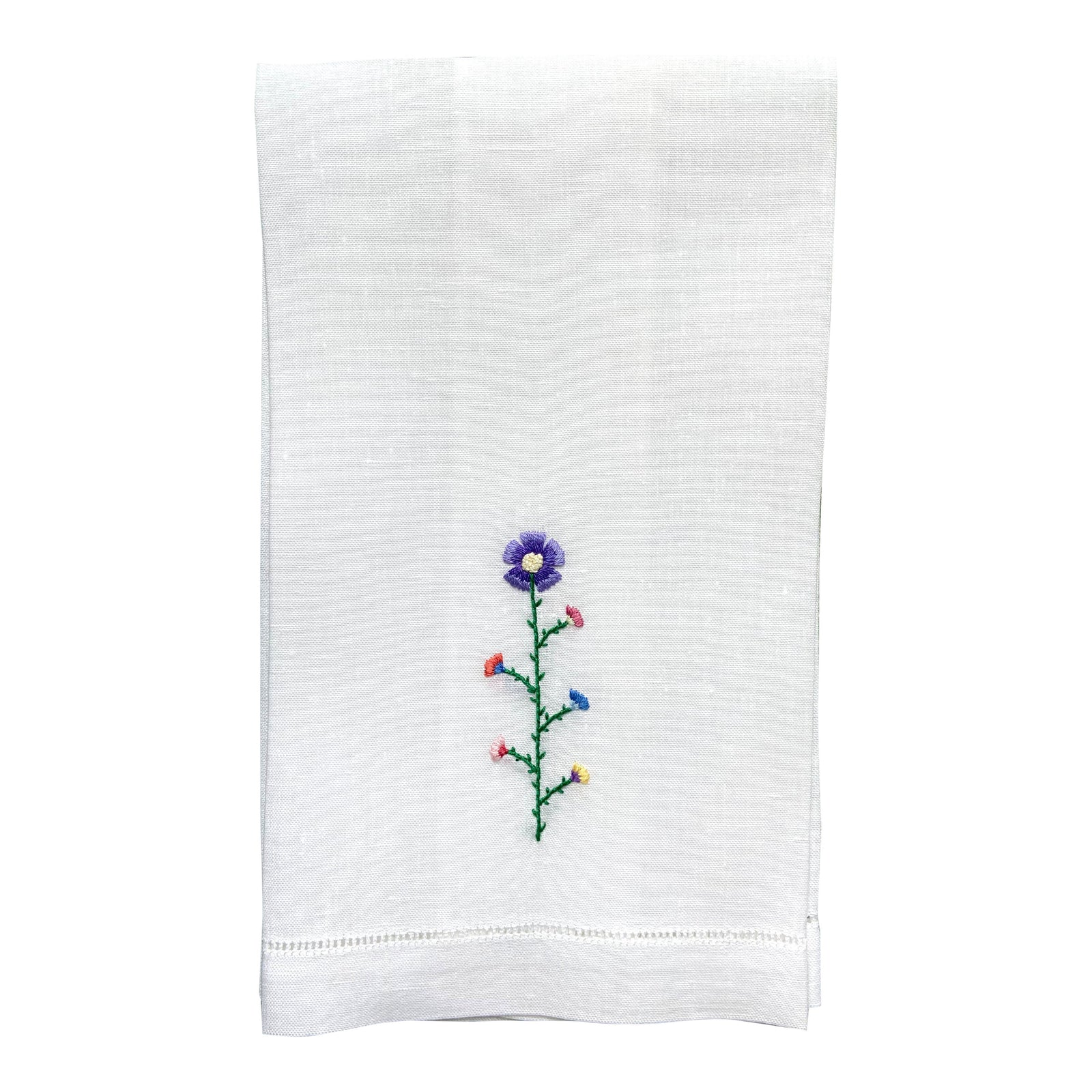 Happy Cactus Designs Hand Embroidered Guest Towel • Image and Design Copyright Happy Cactus Designs LLC
