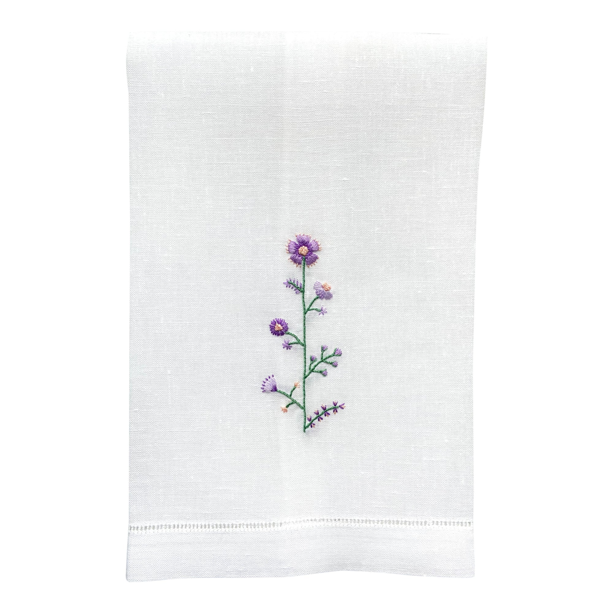 Happy Cactus Designs Hand Embroidered Guest Towel • Image and Design Copyright Happy Cactus Designs LLC