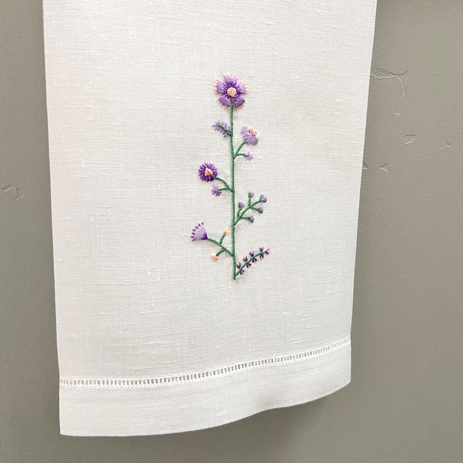 Happy Cactus Designs Hand Embroidered Guest Towel • Image and Design Copyright Happy Cactus Designs LLC