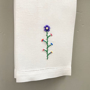 Happy Cactus Designs Hand Embroidered Guest Towel • Image and Design Copyright Happy Cactus Designs LLC