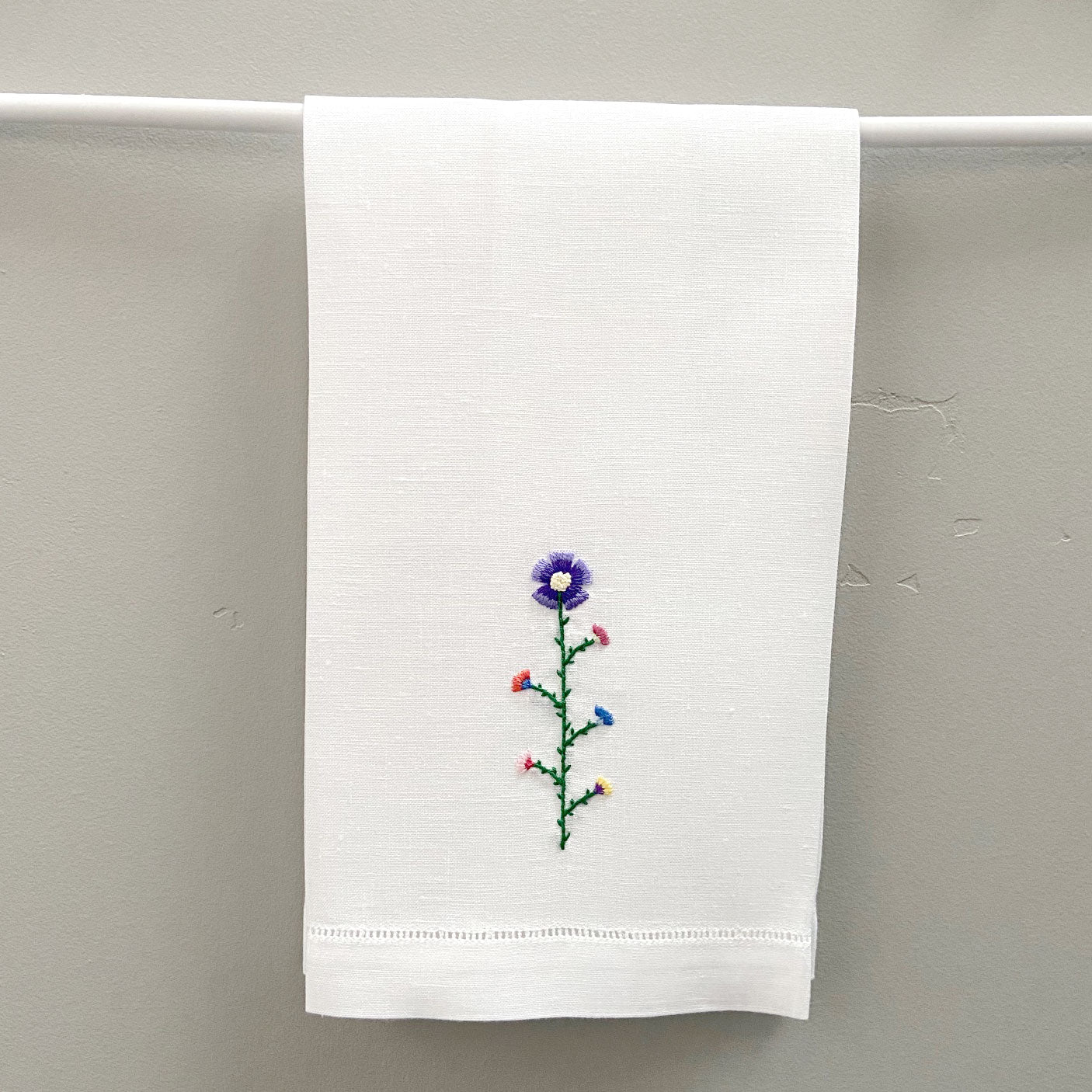 Happy Cactus Designs Hand Embroidered Guest Towel • Image and Design Copyright Happy Cactus Designs LLC