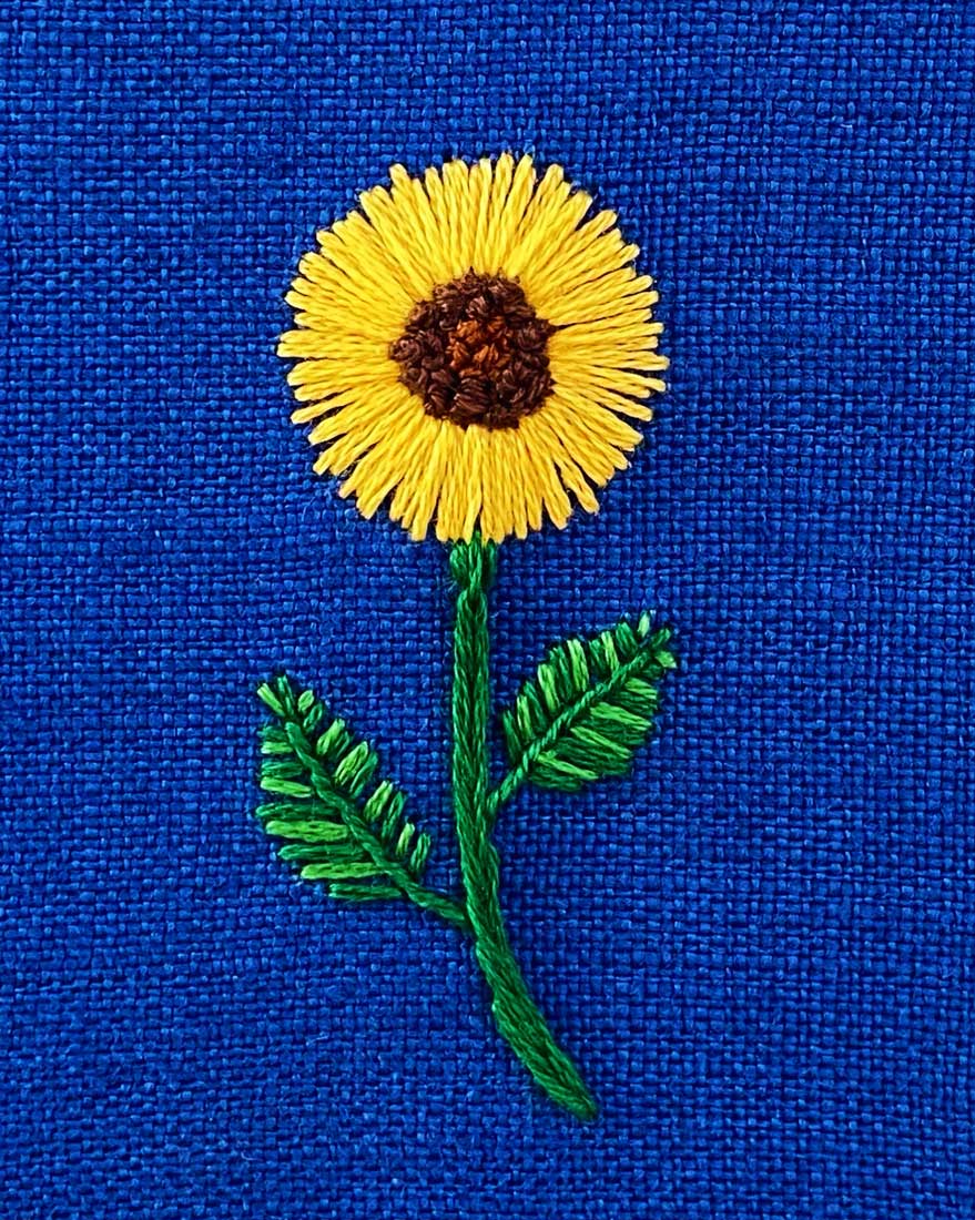 Embroidery Design: Sunflower Watercolor 3 Sizes