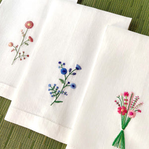 Happy Cactus Designs Hand Embroidered Floral Hand Towel • Image and Design Copyright Happy Cactus Designs LLC