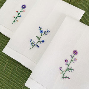 Happy Cactus Designs Hand Embroidered Guest Towel • Image and Design Copyright Happy Cactus Designs LLC
