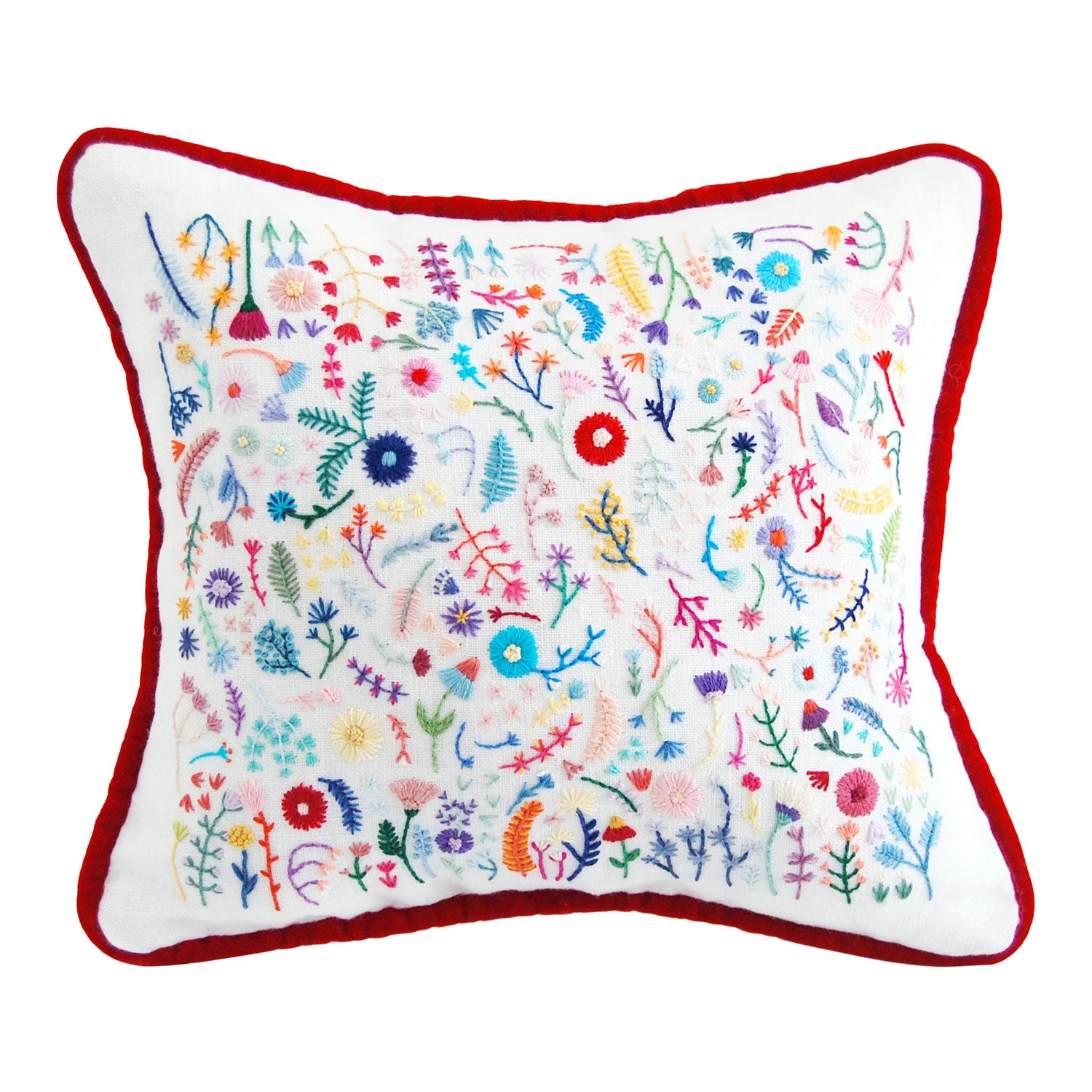 Happy Cactus Designs Hand Embroidered Pillow. Image and design copyright Happy Cactus Designs.